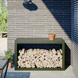 Vidaxx Brennholzregal 100x40x60 cm Stahl grün