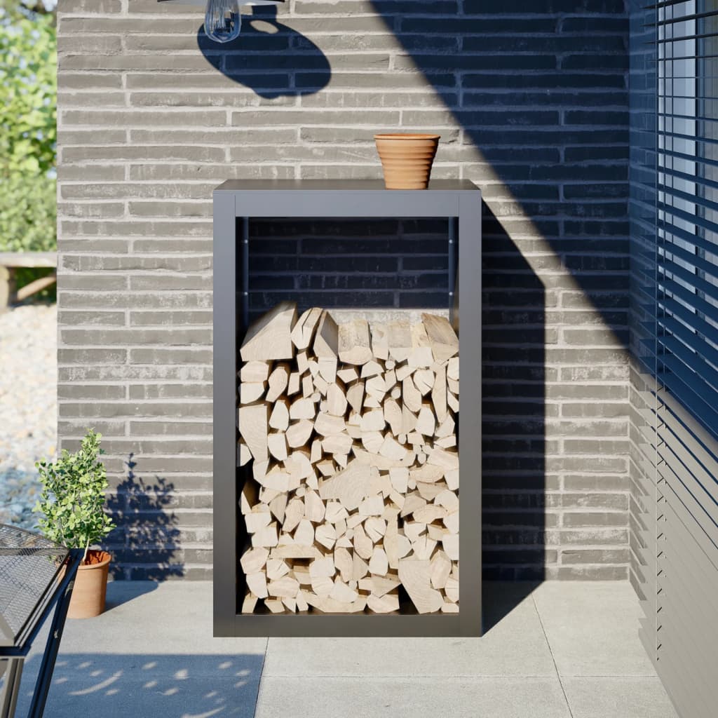 Vidaxx Kaminholzregal 60x40x100 cm Stahl Anthrazit