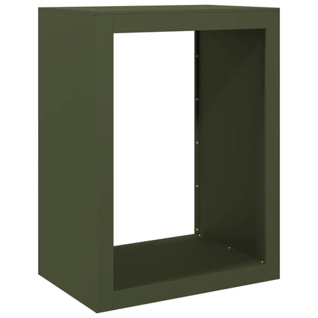 Vidaxx Kaminholzregal 60x40x80 cm Stahl grün