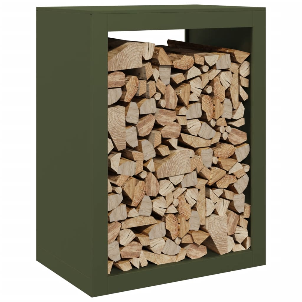 Vidaxx Kaminholzregal 60x40x80 cm Stahl grün
