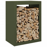 Vidaxx Kaminholzregal 60x40x80 cm Stahl grün