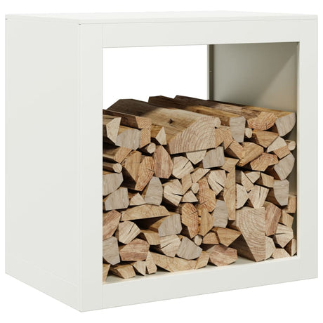 Vidaxx Kaminholzregal 60x40x60 cm Stahl weiß