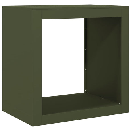 Vidaxx Kaminholzregal 60x40x60 cm Stahl grün