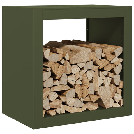 Vidaxx Kaminholzregal 60x40x60 cm Stahl grün