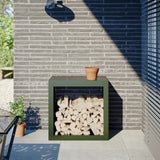Vidaxx Kaminholzregal 60x40x60 cm Stahl grün