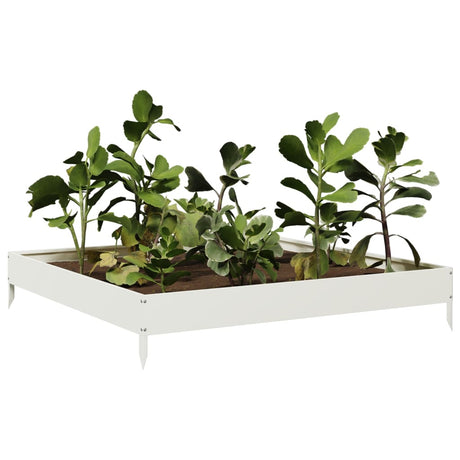 Vidaxx Pflanzgefäß erhöht 100x100x18,5 cm Stahl weiß