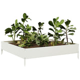 Vidaxx Pflanzgefäß erhöht 100x100x26 cm Stahl weiß
