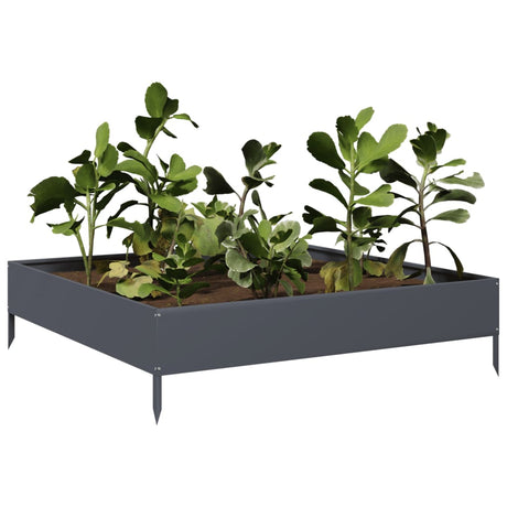 Vidaxx Pflanzgefäß erhöht 100x100x26 cm Stahl Anthrazit