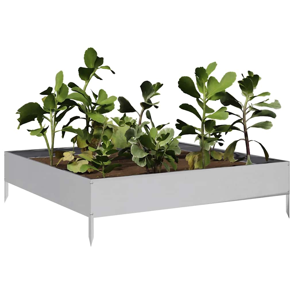 Vidaxx Pflanzgefäß erhöht 100x100x26 cm aus verzinktem Stahl