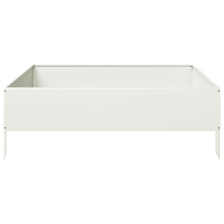 Vidaxx Pflanzgefäß erhöht 100x100x33,5 cm Stahl weiß