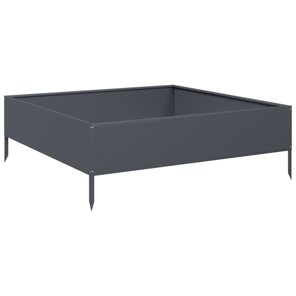 Vidaxx Pflanzgefäß erhöht 100x100x33,5 cm Stahl Anthrazit