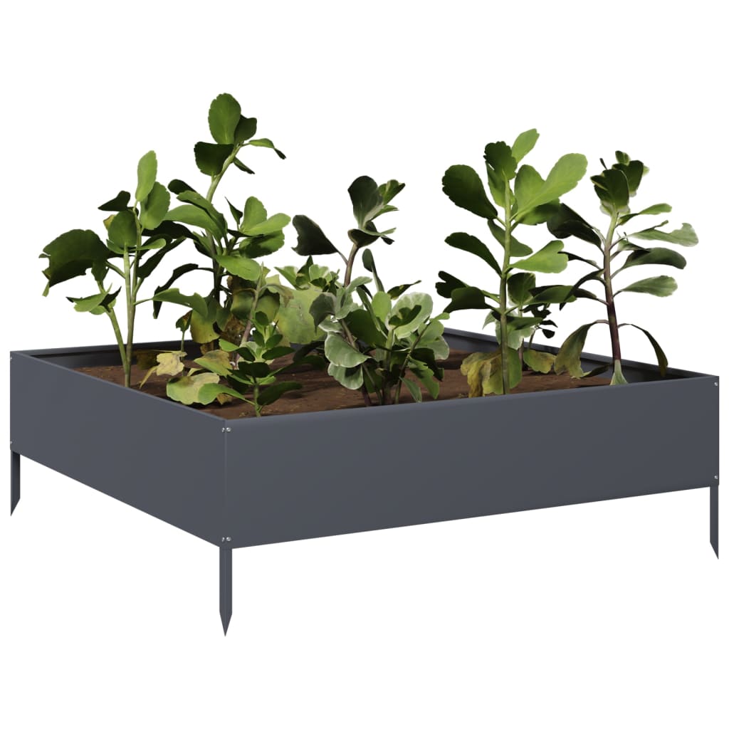 Vidaxx Pflanzgefäß erhöht 100x100x33,5 cm Stahl Anthrazit