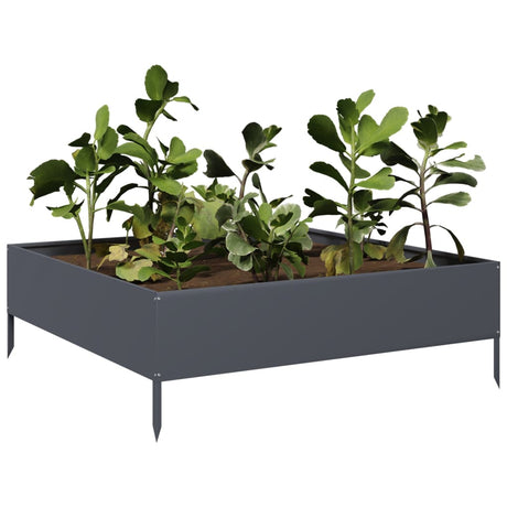Vidaxx Pflanzgefäß erhöht 100x100x33,5 cm Stahl Anthrazit