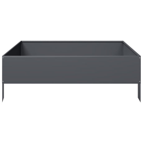 Vidaxx Pflanzgefäß erhöht 100x100x33,5 cm Stahl Anthrazit