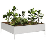 Vidaxx Pflanzgefäß erhöht 100x100x33,5 cm Edelstahl