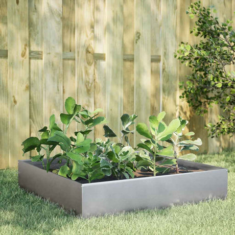 VidaXL Pflanzgefäß erhöht 100x100x33,5 cm aus verzinktem Stahl