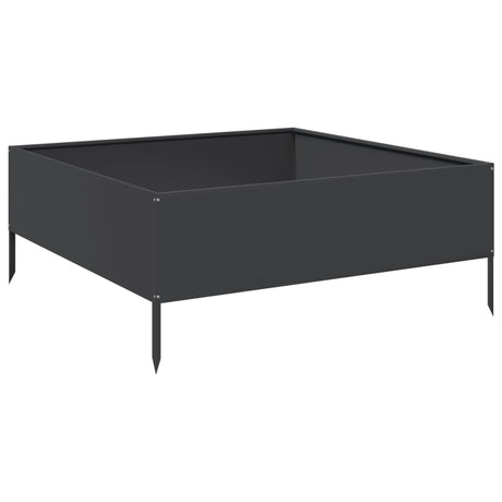 Vidaxx Pflanzgefäß erhöht 100x100x25 cm Stahl schwarz