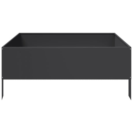 Vidaxx Pflanzgefäß erhöht 100x100x25 cm Stahl schwarz