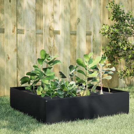 Vidaxx Pflanzgefäß erhöht 100x100x25 cm Stahl schwarz