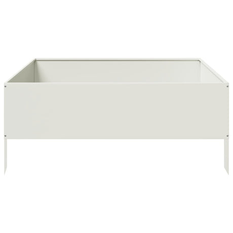 Vidaxx Pflanzgefäß erhöht 100x100x25 cm Stahl weiß