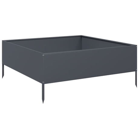 Vidaxx Pflanzgefäß erhöht 100x100x25 cm Stahl Anthrazit