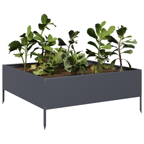 Vidaxx Pflanzgefäß erhöht 100x100x25 cm Stahl Anthrazit