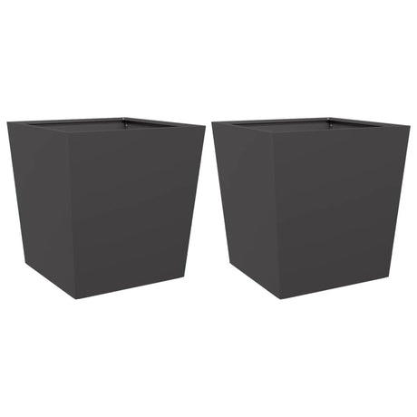 Vidaxx Pflanzgefäße 2 Stk. 50x50x50 cm Stahl schwarz