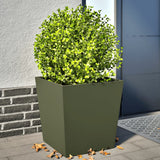 Vidaxx Pflanzgefäße 2 Stk. 50x50x50 cm Stahl olivgrün