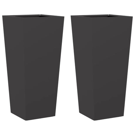 Vidaxx Pflanzgefäße 2 Stück 35x35x75 cm Stahl schwarz