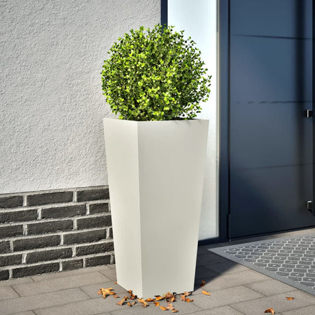 Vidaxx Pflanzgefäß 35x35x75 cm Stahl weiß