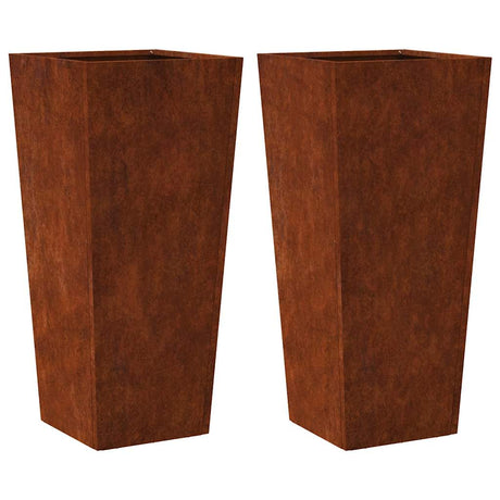 Vidaxx Pflanzgefäße 2 Stk. 35x35x75 cm wetterfester Stahl