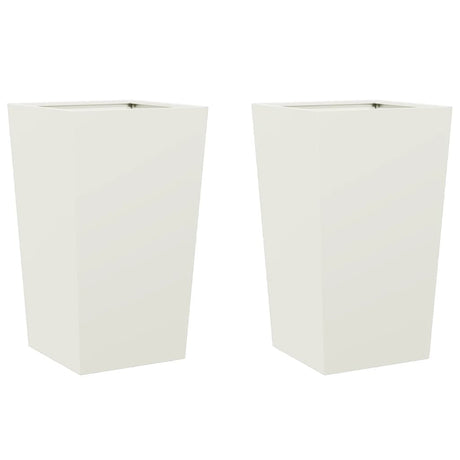 Vidaxx Pflanzgefäße 2 Stück 45x45x75 cm Stahl weiß