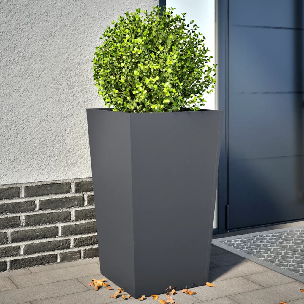 Vidaxx Pflanzgefäße 2 Stk. 45x45x75 cm Stahl Anthrazit