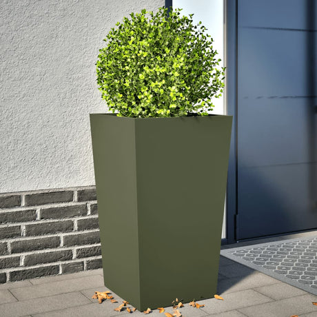 Vidaxx Pflanzgefäße 2 Stk. 45x45x75 cm Stahl olivgrün