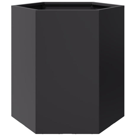 Vidaxx Pflanzgefäß Sechseck 46x40x45 cm Stahl schwarz