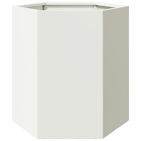 Vidaxx Pflanzgefäß Sechseck 46x40x45 cm Stahl weiß