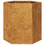 VidaXL Pflanzgefäß sechseckig 46x40x45 cm Cortenstahl