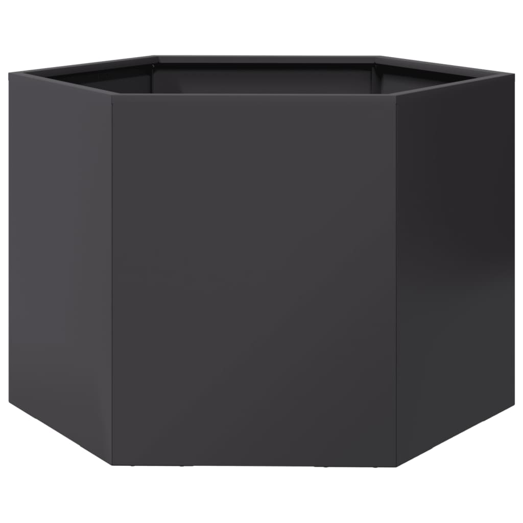 Vidaxx Pflanzgefäß Sechseck 69x60x45 cm Stahl schwarz
