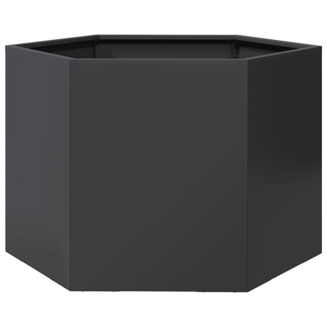 Vidaxx Pflanzgefäß Sechseck 69x60x45 cm Stahl schwarz
