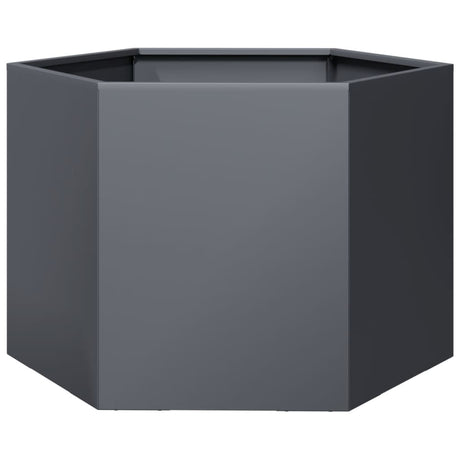 Vidaxx Pflanzgefäß Sechseck 69x60x45 cm Stahl Anthrazit