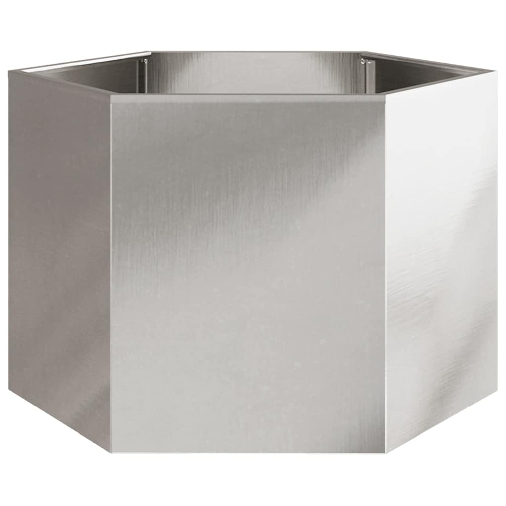 Vidaxx Pflanzgefäß Sechseck 69x60x45 cm Edelstahl
