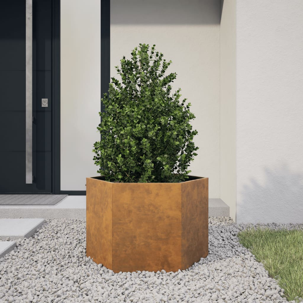 Vidaxx Pflanzgefäß Sechseck 69x60x45 cm wetterfester Stahl
