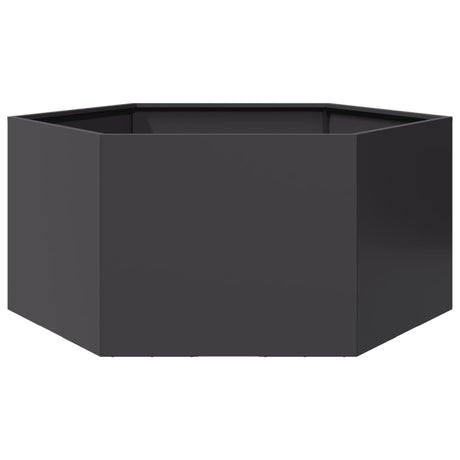 Vidaxx Pflanzgefäß Sechseck 104x90x45 cm Stahl schwarz