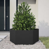 Vidaxx Pflanzgefäß Sechseck 104x90x45 cm Stahl schwarz