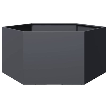 Vidaxx Pflanzgefäß Sechseck 104x90x45 cm Stahl Anthrazit