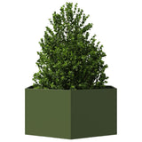 Vidaxx Pflanzgefäß Sechseck 104x90x45 cm Stahl olivgrün