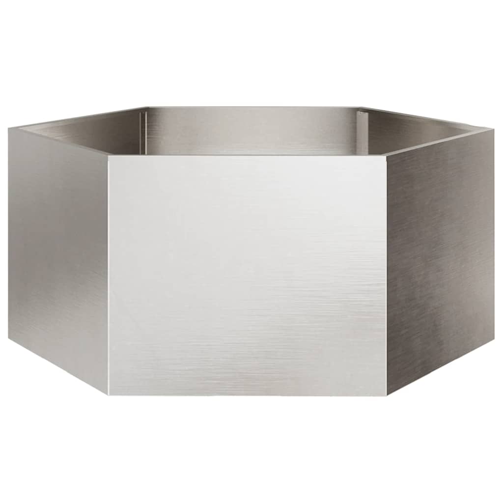 Vidaxx Pflanzgefäß Sechseck 104x90x45 cm Edelstahl