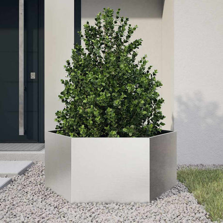 Vidaxx Pflanzgefäß Sechseck 104x90x45 cm Edelstahl