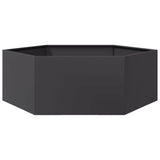 Vidaxx Pflanzgefäß Sechseck 138x120x45 cm Stahl schwarz