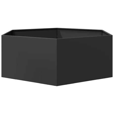 Vidaxx Pflanzgefäß Sechseck 138x120x45 cm Stahl schwarz